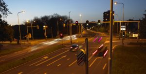 Red-light and speed enforced intersection